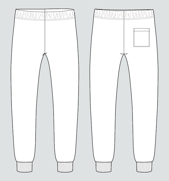 Kids Basic Fleece Sweat Pant Fashion Flat Sketch Template. Technical  Fashion Illustration. Jogger CAD. Royalty Free SVG, Cliparts, Vectors, and  Stock Illustration. Image 165341525.