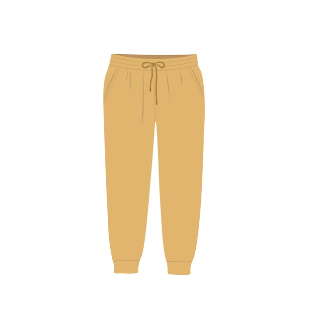 joggers with strings flat illustration isolated on white background women and girl winter clothes