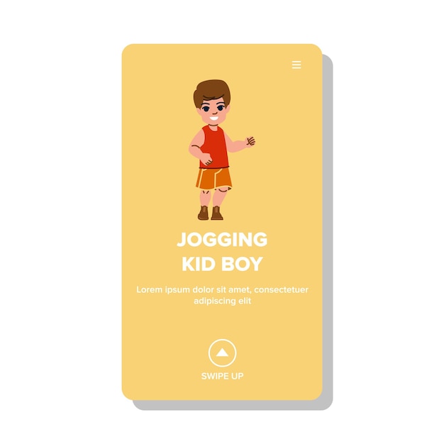 Jogging kid boy vector