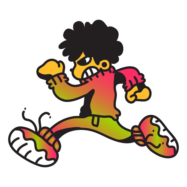 Vector jogging personage sportive character running