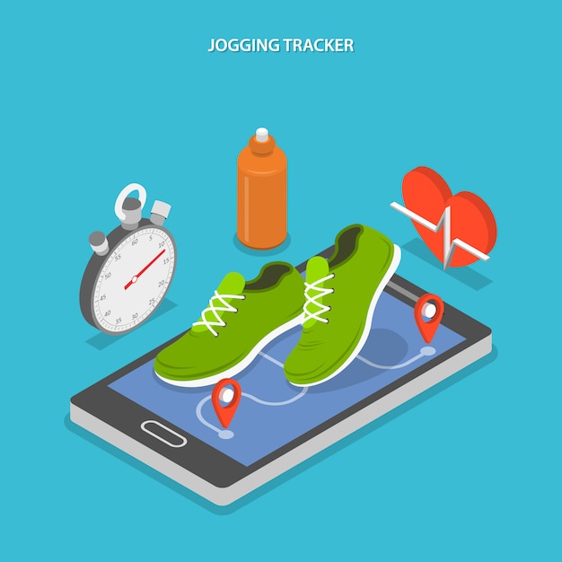 Vector jogging and running flat isometric .