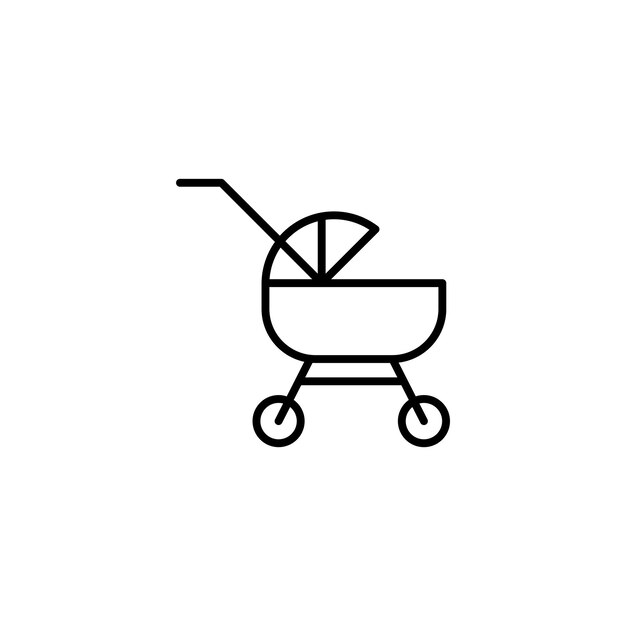 Jogging Stroller Icon Set Runner familie reis vector symbool in een zwarte gevulde en omschreven stijl Active Parenting Sign