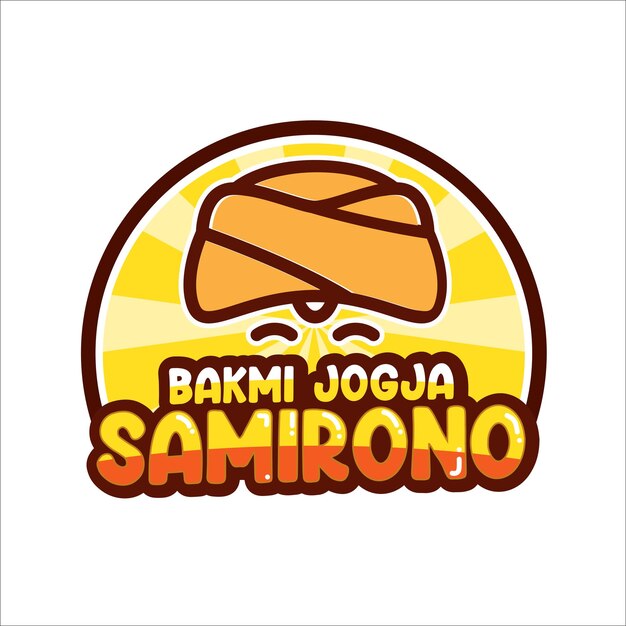 Vector jogja noodle logo with blankon