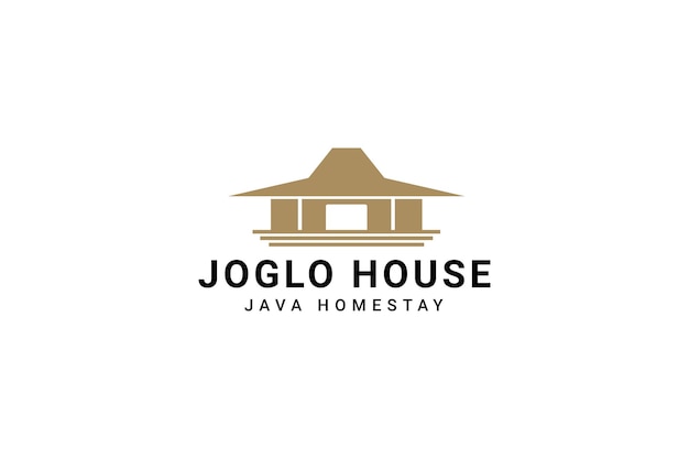 Joglo house logo vector icon illustration