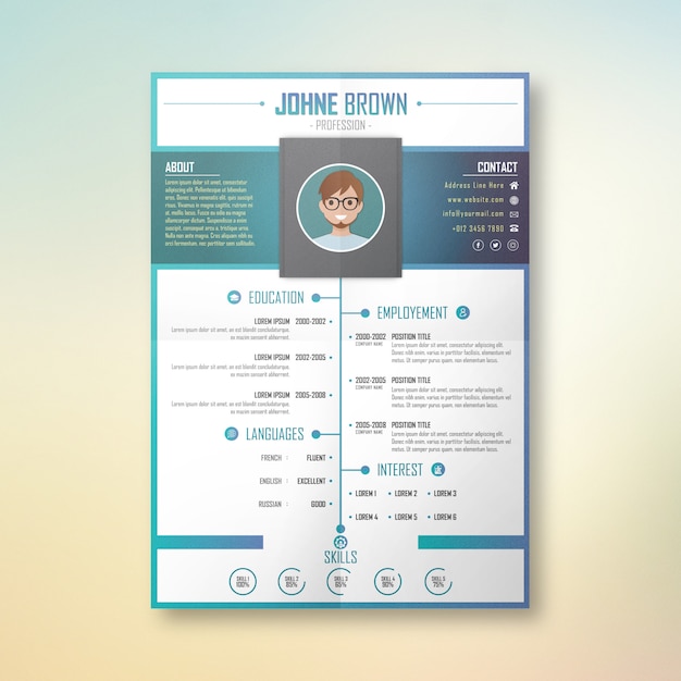 Vettore johne profession cv design