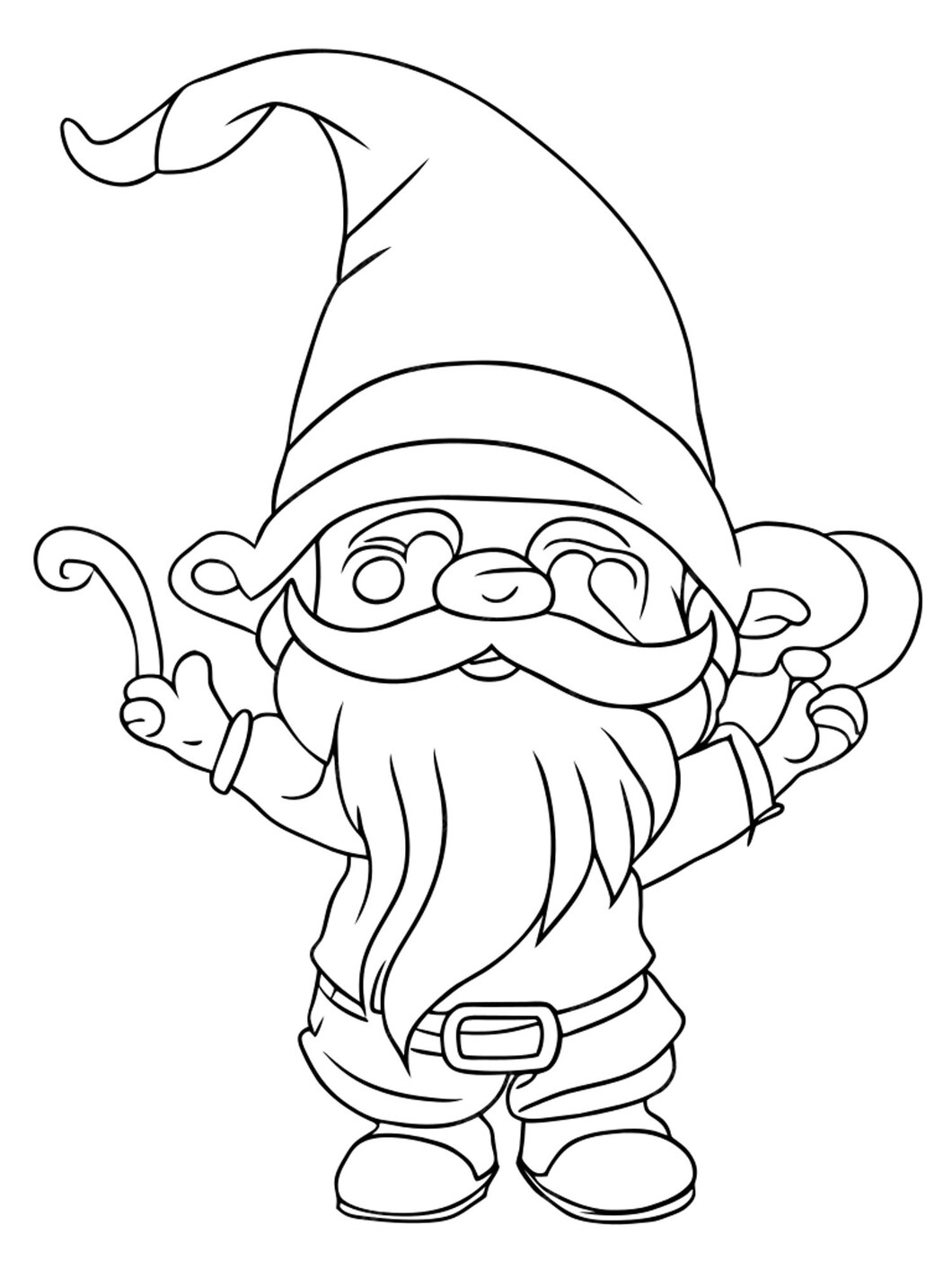 Joiful gnomes coloring page printable gnome free summer gnomes coloring