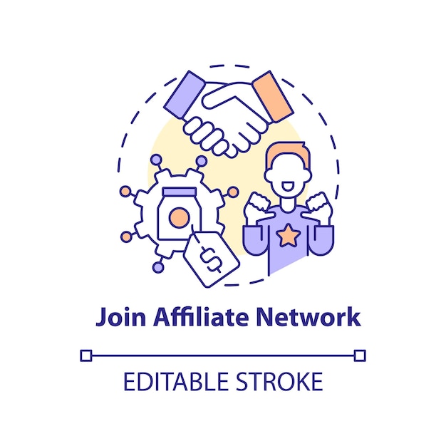 Join affiliate network concept icon