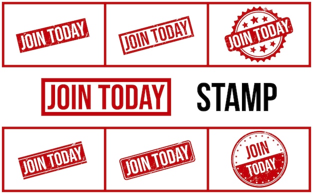 Join Today Rubber Stamp Set Vector