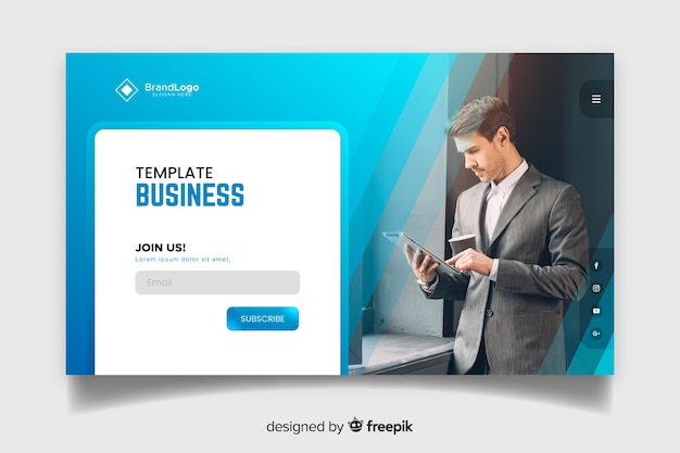 Join us business landing page