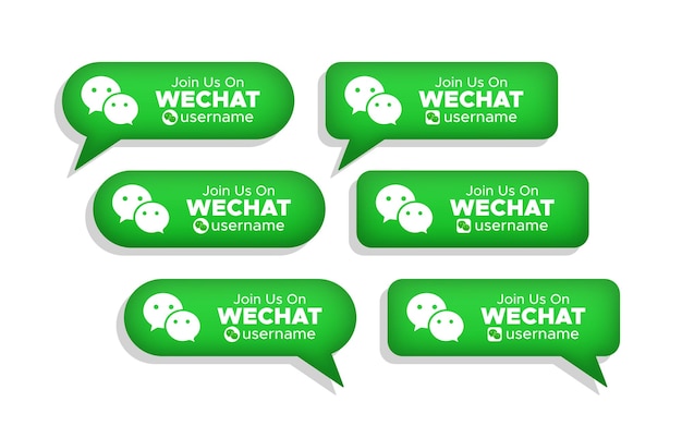 Wechat ソーシャル メディア バナー ラベル 3 d ベクトル図に参加してください。