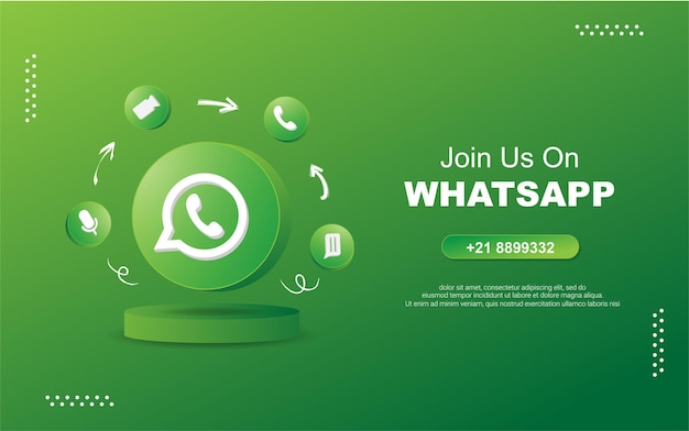 Join us on whatsap for social media in 3d round circle notification icons