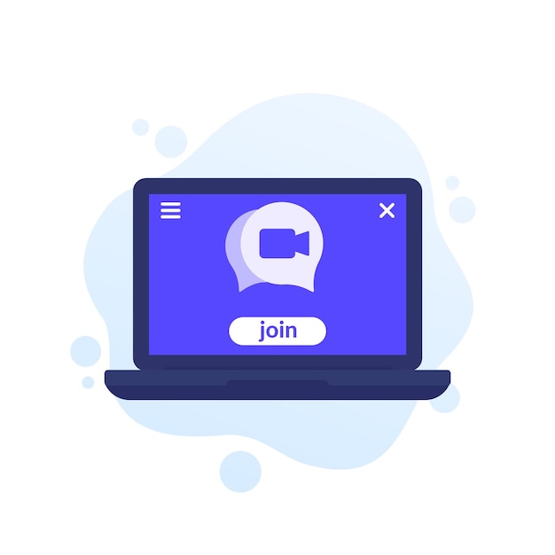 Join video chat vector illustration