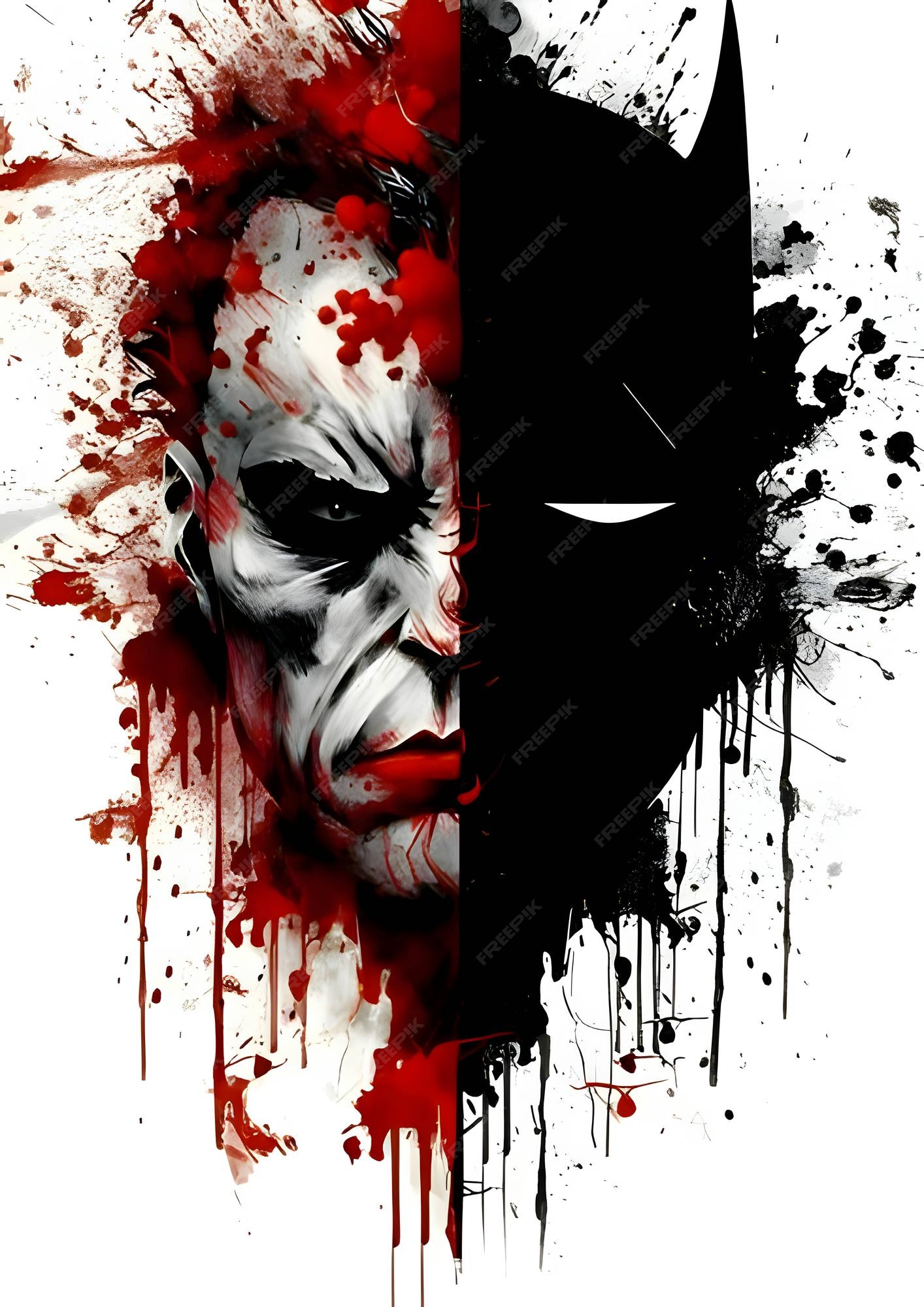 Download Abstract Half Batman Half Joker Painting Wallpaper