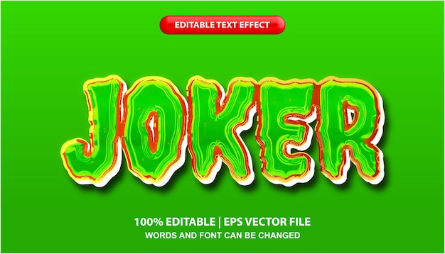 Joker editable text effect template, shiny green slime effect font style typography