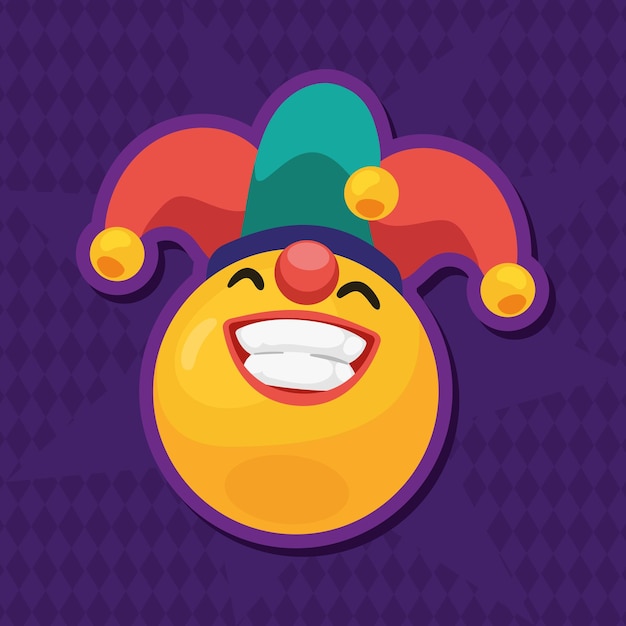 Vector joker emoticon face smiling