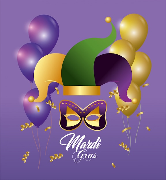 Joker hat and mask decoration to party celebration