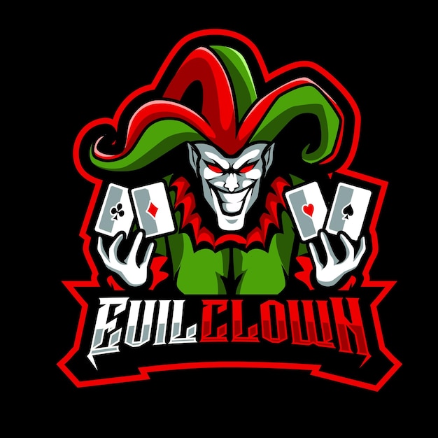 Joker mascotte logo illustratie vector voor squad gaming