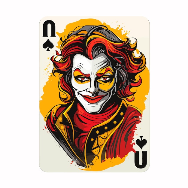 Vector joker playing card illustration