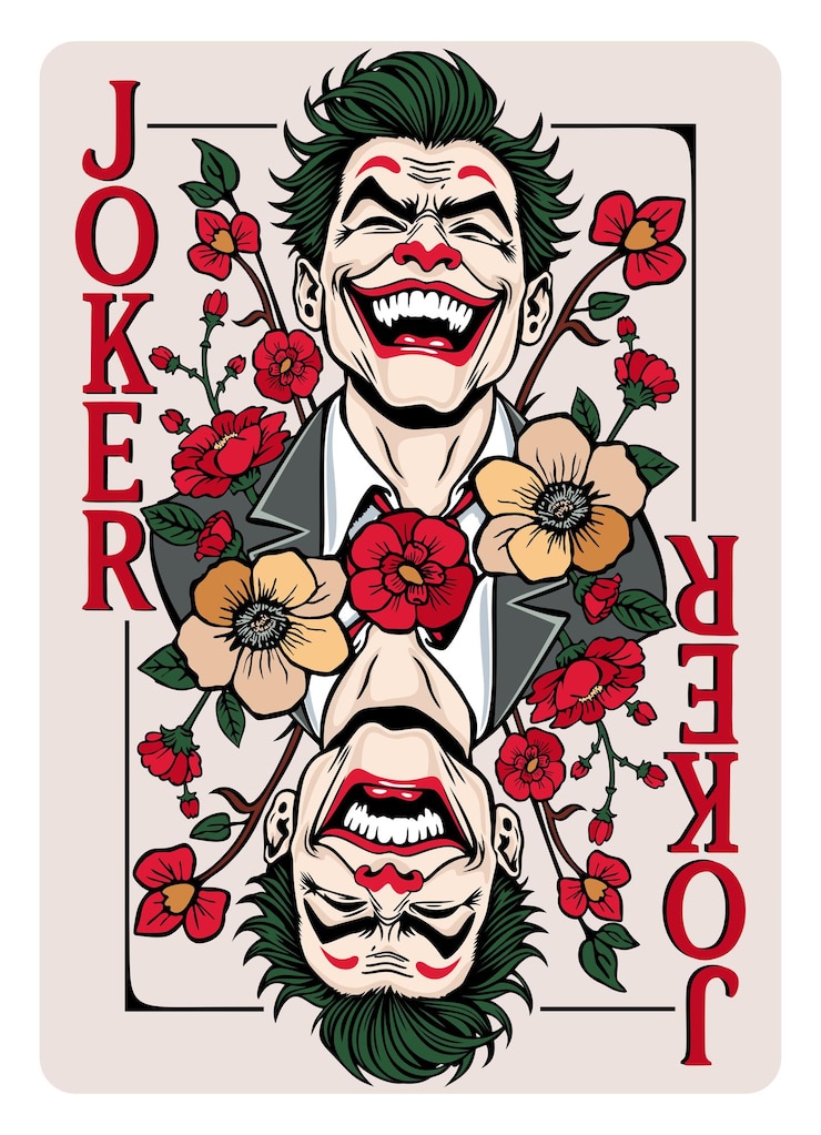 Vector joker playing card vector