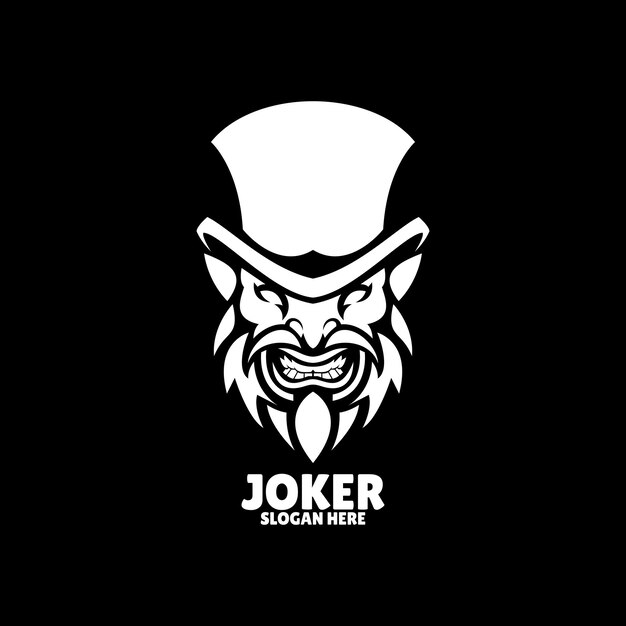 joker silhouette logo design illustration