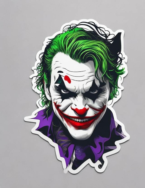 Premium Vector | Joker sticker 2d vector white background