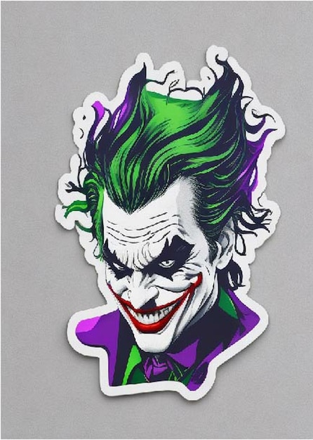 Premium Vector | Joker sticker 2d vector white background