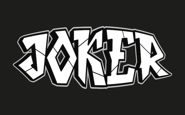 Joker word trippy psychedelic graffiti style letters