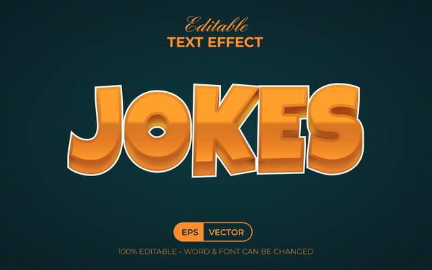 Jokes text effect cartoon style editable text effect