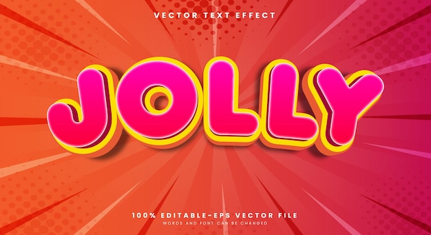 Jolly 3d 편집 가능한 텍스트 효과 템플릿은 달한 식품 제품에 적합합니다.