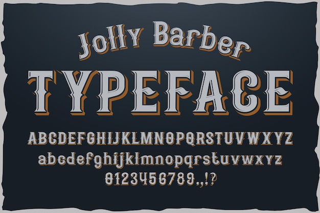 Винтажный векторный шрифт jolly barber для логотипа.