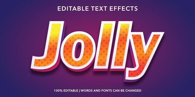 Vector jolly editable text effect