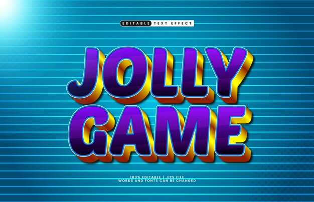 Jolly game bewerkbare tekst effect met een kinderen en spel tekst effect