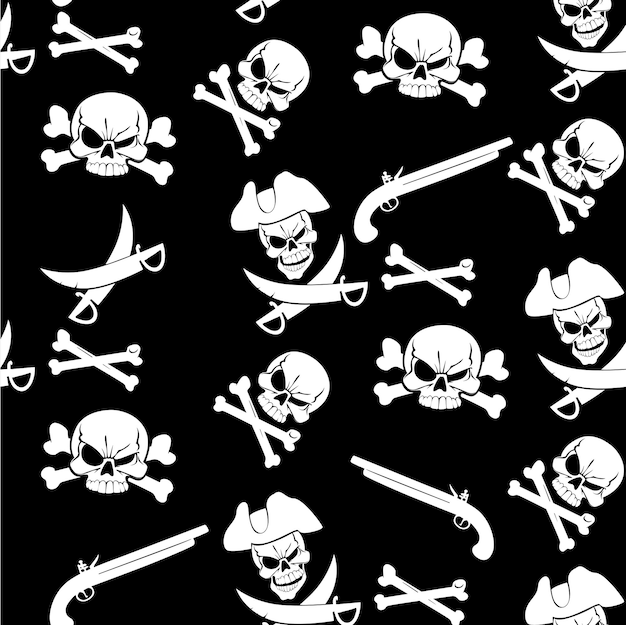 Jolly Roger seamless pattern