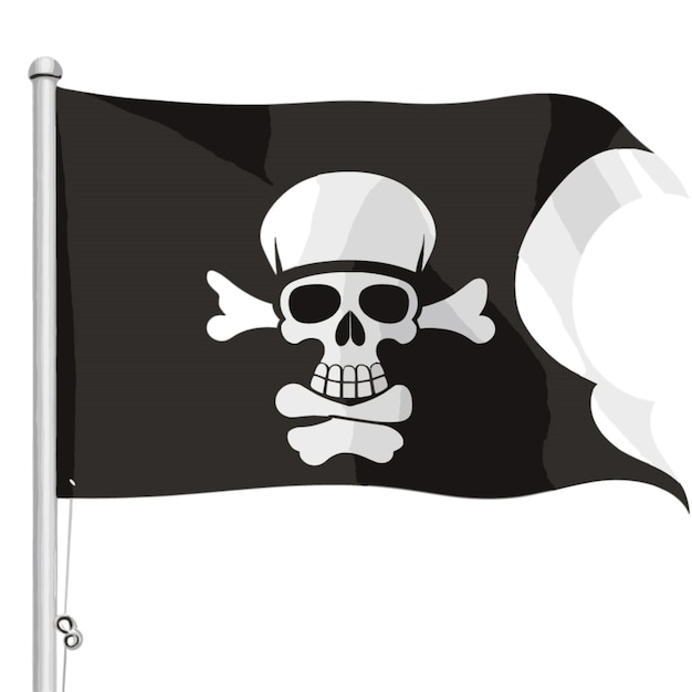 Vettore vettore jolly roger su sfondo bianco