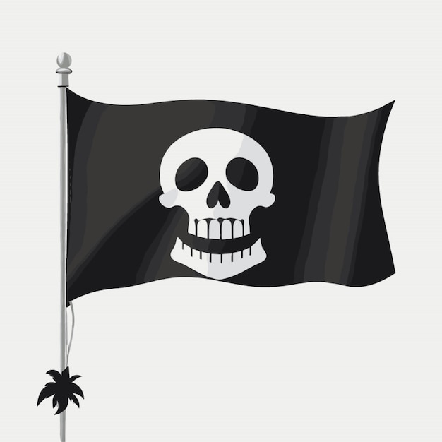 Vettore jolly roger su sfondo bianco