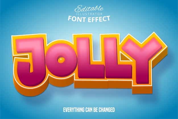 Jolly text, 3d editable font effect