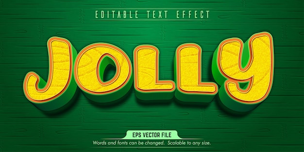 Vector jolly text, cartoon style editable text effect
