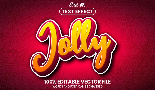 Jolly text, font style editable text effect