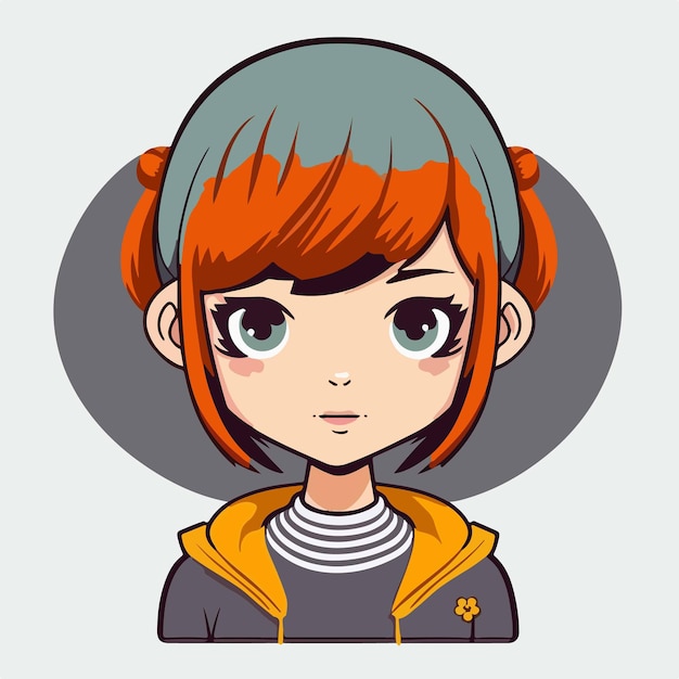 jong meisje anime stijl Characterdesign vector illustratie. Manga Anime-meisje