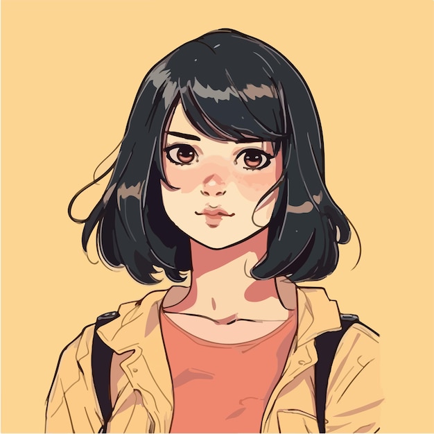 jong meisje anime stijl karakter vector illustratie ontwerp Manga Anime meisje