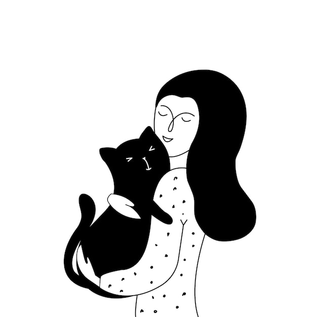 Jong meisje en haar kat