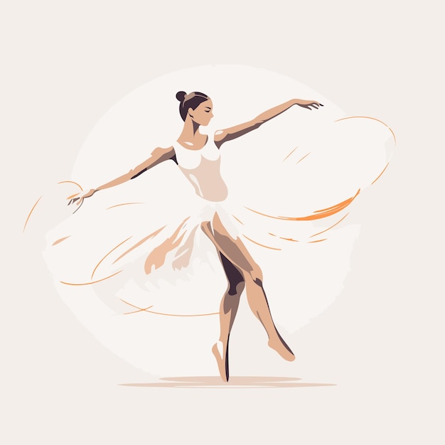Jonge ballerina in een witte tutu Vector illustratie