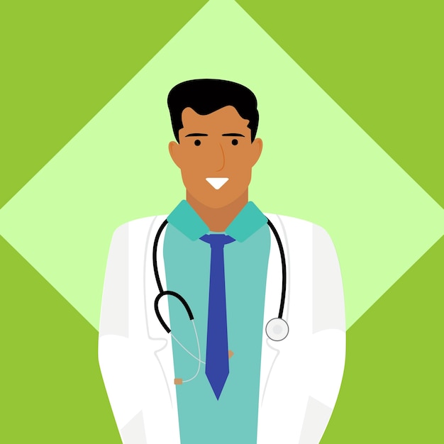 Jonge glimlachende dokter met stethoscoop medische specialist Geneeskunde concept 3d vector mensen