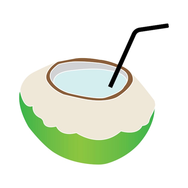 Jonge kokosnoot pictogram vector illustratie ontwerp
