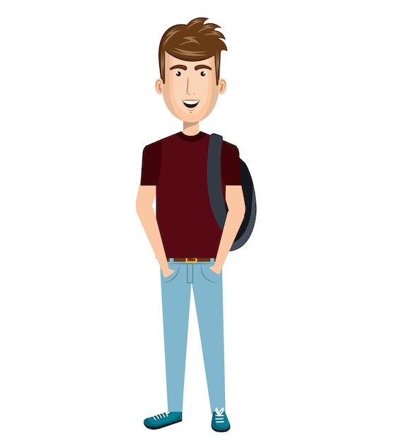 Vector jonge man avatar teken vector illustratie ontwerp