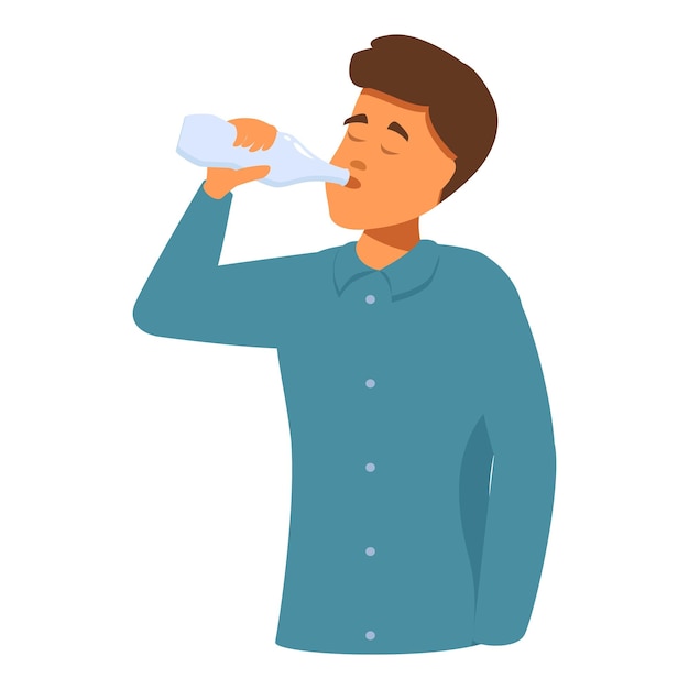 Jonge man drinkt fris water uit een fles na een workout