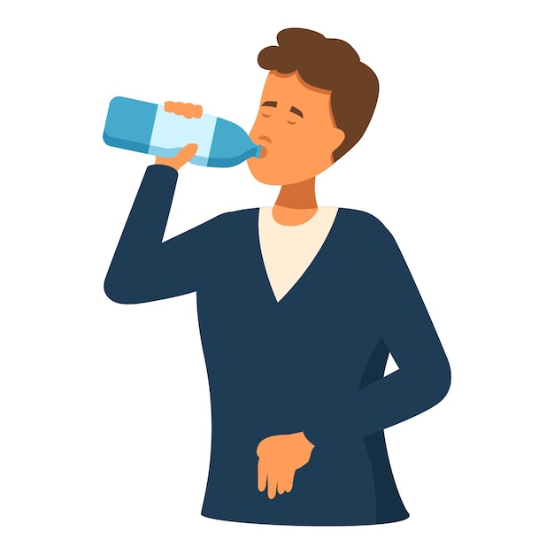 Jonge man drinkt zoet water uit een plastic fles na een sporttraining