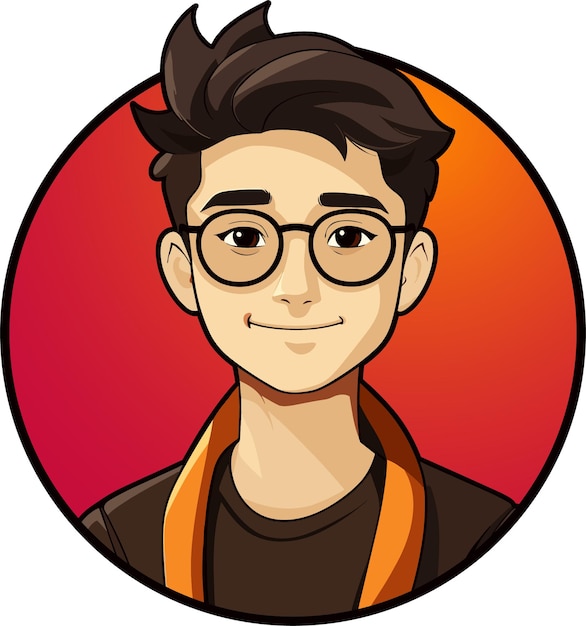 Vector jonge man gezicht avatar vector illustratie ontwerp