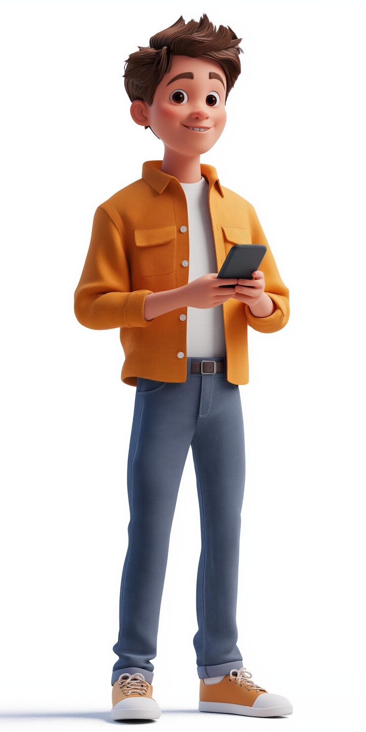 Vector jonge mannelijke cartoon personage vector op sociale media