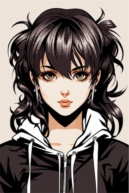 Jonge meisje anime stijl personage vector illustratie ontwerp manga anime meisje